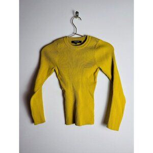 Karen Millen Form Fitting Ribbed Yellow Top XS
